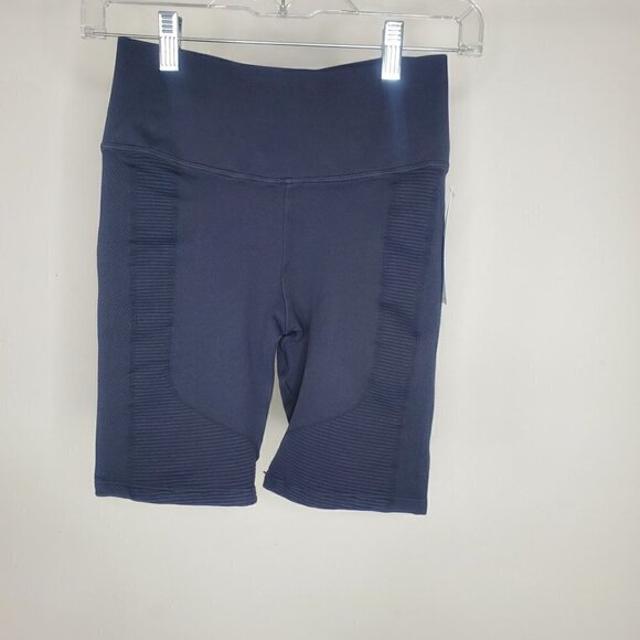 NWT Spiritual Gangster X Soulcycle Ribbed High Waist Bike Shorts Dark Gray M/L - Picture 9 of 13